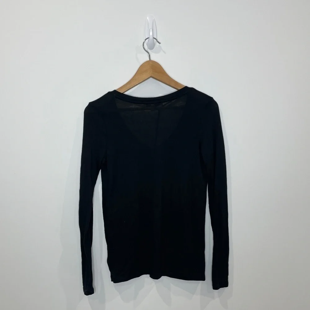 Express One Eleven Black Long Sleeve Choker Top